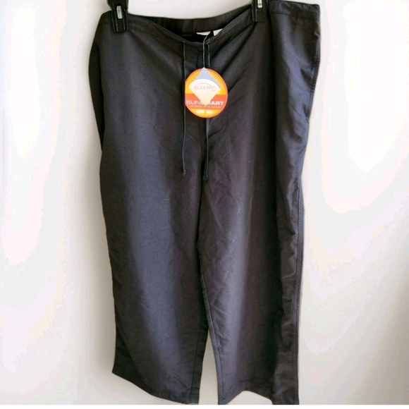 LL Bean Women's XL Sun Protection Capris Pants Gray Lightweight Nylon Upf 50+ - Picture 1 of 5